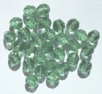 25 8mm Faceted Antique Green Firepolish Beads
